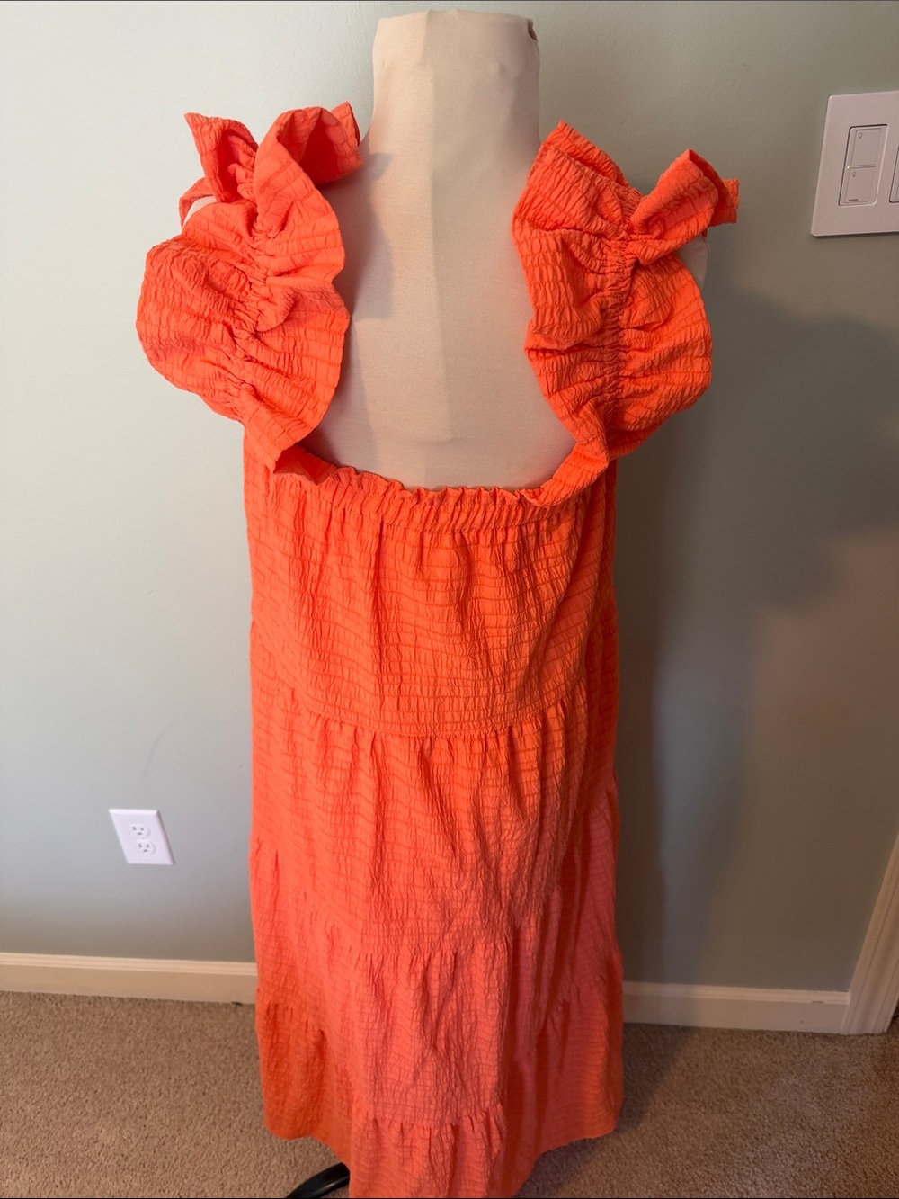THML Orange Ruffled Strap Maxi Dress - Picture 4 of 4